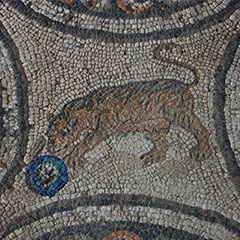 mosaico León con la Pelota Villa Romana Salar